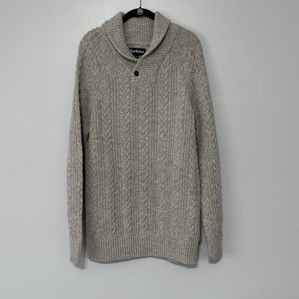 Barbour Galloway Cable Shawl Neck Size Medium Fast Shipping